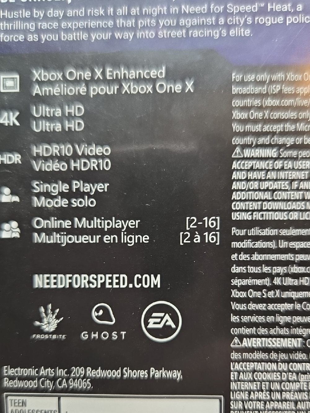 Need For Speed For XBox One Used - Picture 5 of 6
